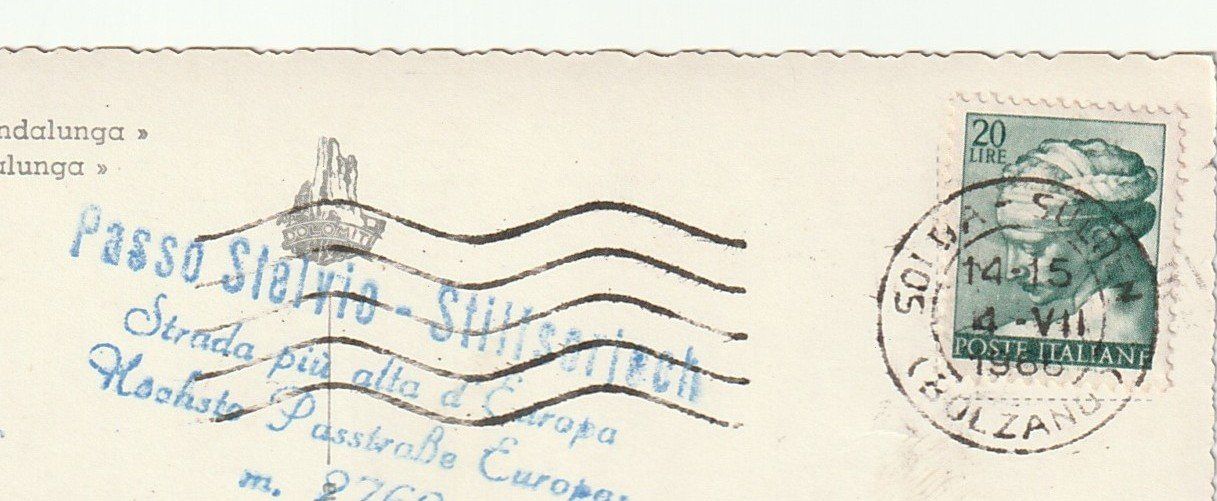 Cartoline postali: Ansichtskarte Stilfserjochstrasse "Die Spondalunga" 1966 – Usato da St. Gallen venduto da Ricardo_Deals 2