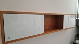 Wandregal Holz mit Glastüren 210cm guter Zustand