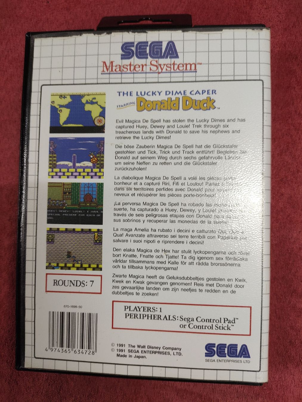 Sega Giochi: Jeu Sega Master System Donald Duck - The Lucky Dime  – Usato da Fribourg venduto da PastGame 1