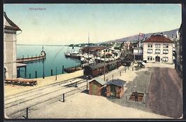 AK Rorschach, Partie am Hafen, Eisenbahn