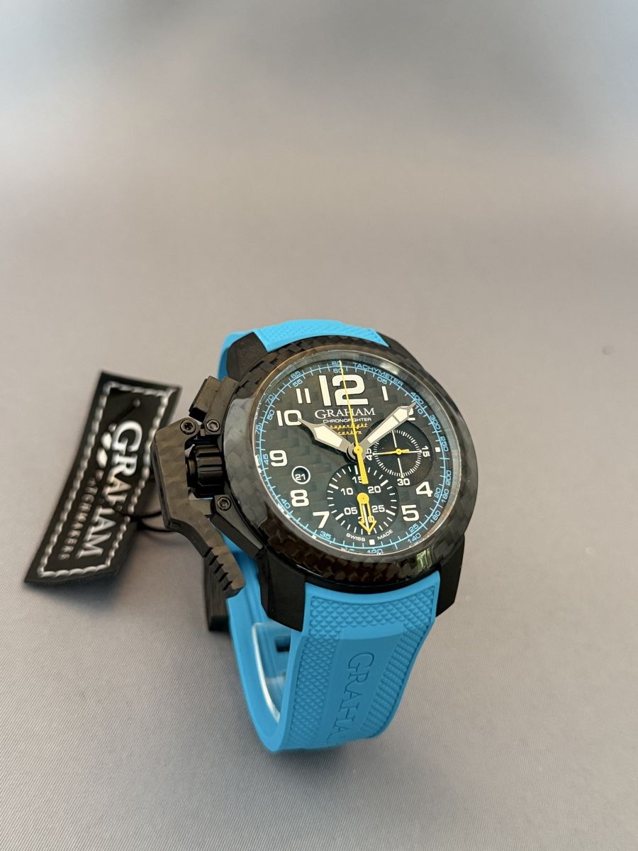Graham Orologi: Graham Chronofighter Superlight Carbon Blue – Nuovo e nell'imballaggio originale da Nyon venduto da GenevaLuxuryWatches 1