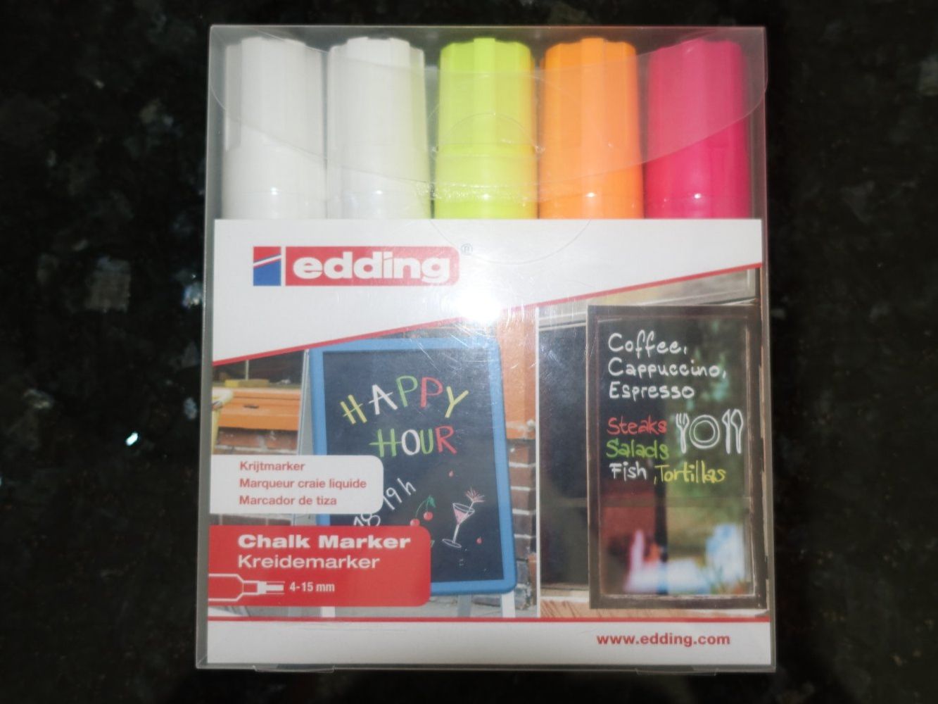 Edding Penna & Evidenziatori: Edding 4090 Chalk Marker Set 5 Stk NEU – Nuovo e nell'imballaggio originale da Pâquier-Montbarry venduto da phi_5v2r 1