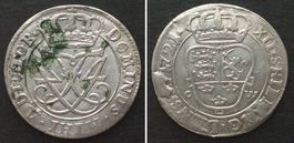 DÄNEMARK 12 Skilling 1721 FREDERIK IV. Silber vz