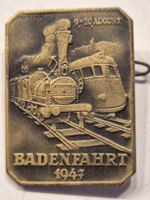 Badenfahrt 1947 Medaille Brosche Eisenbahn Zug Lokomotive