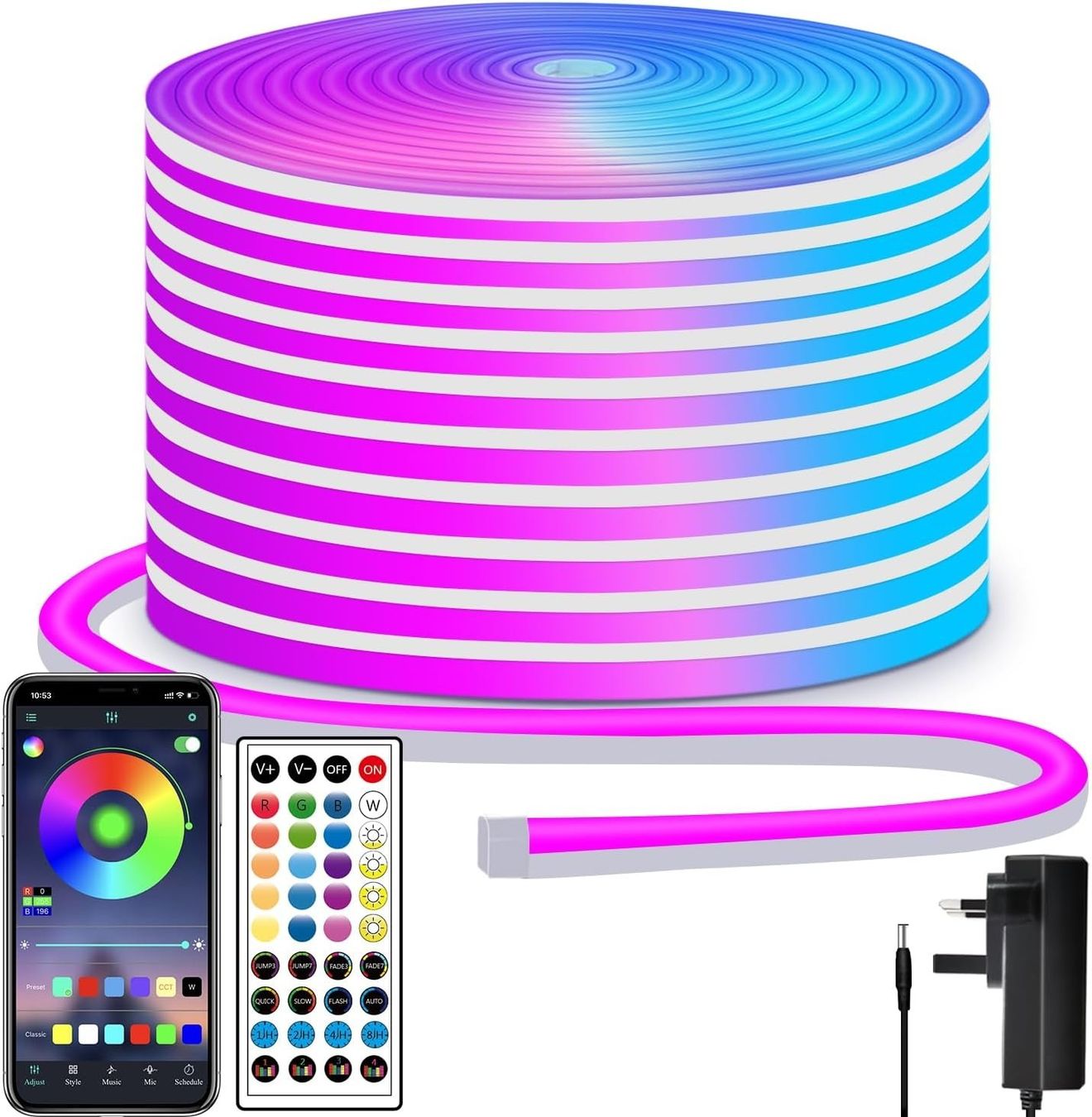 Ghirlande e barre luminose: 15m Neon LED Strip RGB – Nuovo e nell'imballaggio originale da Nuglar venduto da SmartLiving24 3
