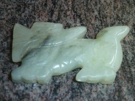 Jade Figur Tier Wesen Glücksbringer Deko Vintage Rarität