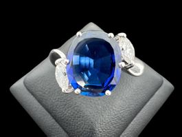 Unbehandelter Madagaskar Saphir 3.7ct Ring 18k GGTL *S2263