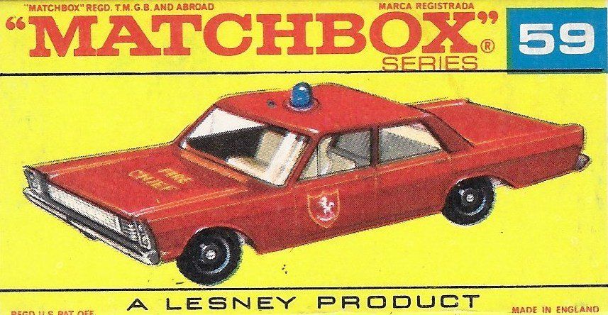 Matchbox Giocattoli: Matchbox Nr. 59 Fire Chief Car 1965 – Nuovo e nell'imballaggio originale da Zofingen venduto da Goldengolden