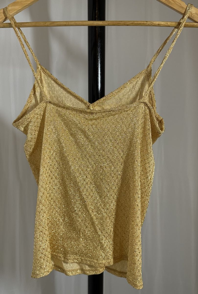 Top: Goldenes schulterfreies Top – Nuovo (secondo la descrizione) da Winterthur venduto da CW99 1