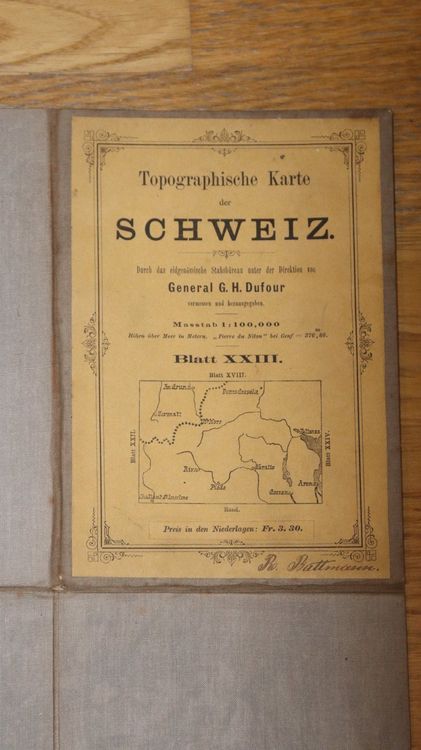 Schweizer Topographische Karte, Jahr 1869 , Blatt XXIII | Kaufen Auf ...