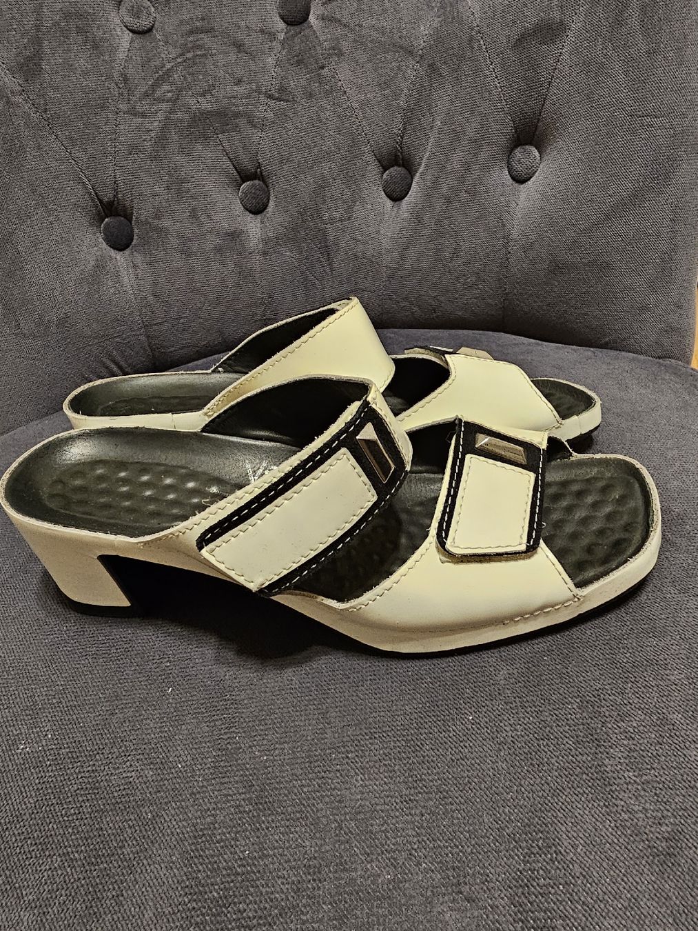 Damenschuhe: mules VITAL T.38 blanc crème laqué – Gebraucht aus Bulle von Diamant.15 4