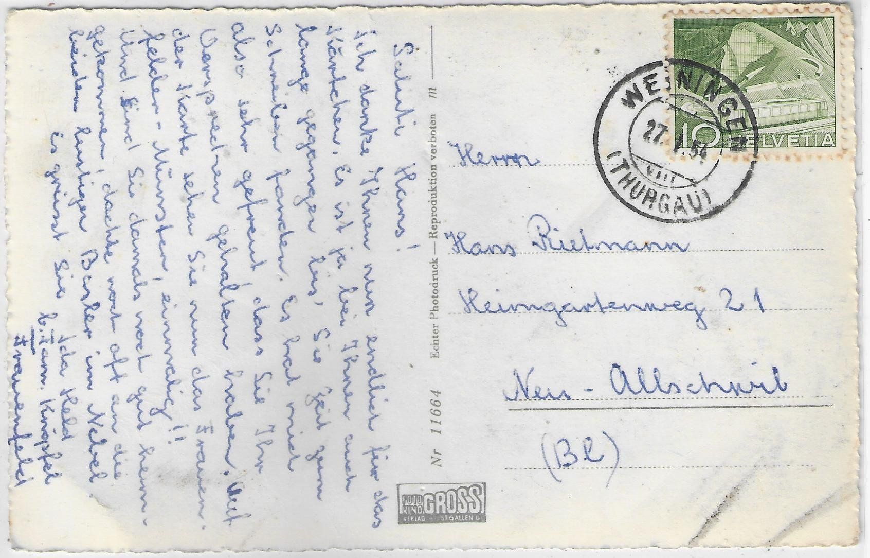 Cartoline postali: Frauenfeld - Kirche – Usato da Ettingen venduto da Kartenplanet 1