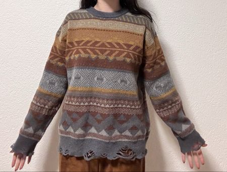 Strickpullover im Destroyed Look