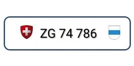 Autokennzeichen ZG74786
