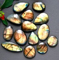 Cabochon Set L-4341– Multifire Labradorit 14 Stück 236 Karat