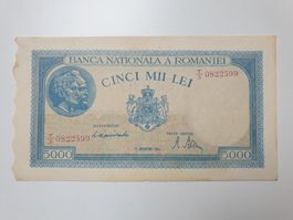 🇷🇴 Romania 5.000 lei 1944 - aUNC - No folds