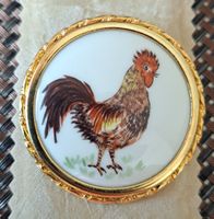 Broche vintage en porcelaine , 5,5cm de diamètre 