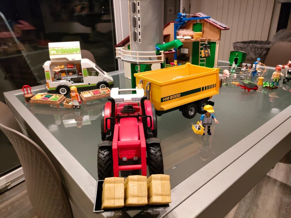 Playmobil 70131 - country la ferme - grand tracteur avec remorque