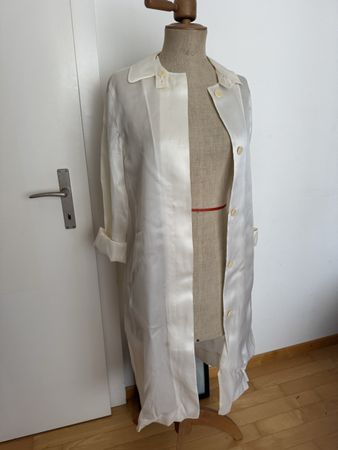 BCBG Max Azria Seidenmantel Gr 6 Beige Sommer