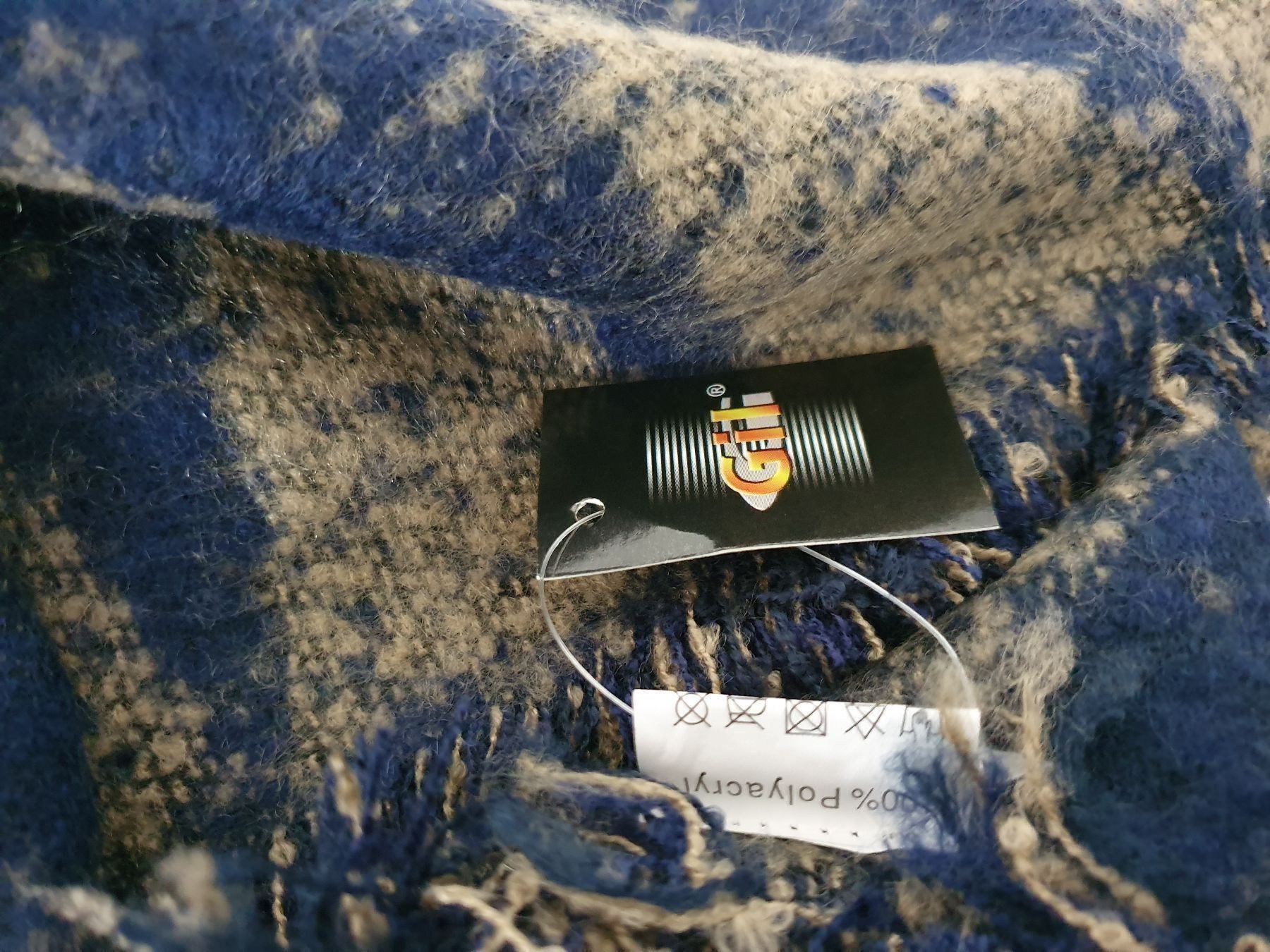 Foulard & Sciarpe: Schal mit Ethno- / Muster-Print - Blau/Beige – Nuovo e nell'imballaggio originale da Thalwil venduto da VitaMini 3