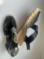 Black espadrilles sandal with heel