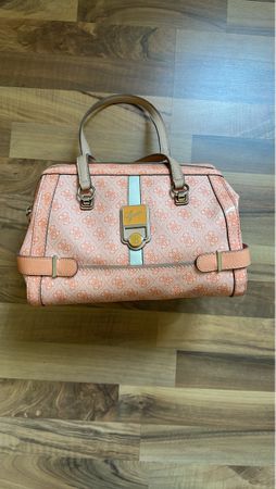 Guess Handbag: Stylish Orange Monogram - Excellent Shape!