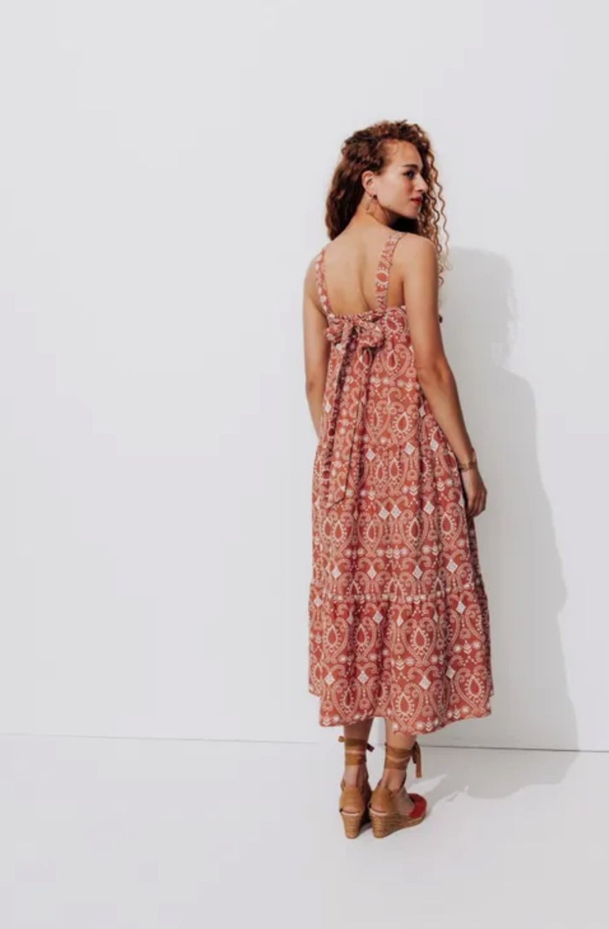Promod Vestiti: Midikleid Maxikleid Broderie braun – Usato da Luzern venduto da maschmo 6