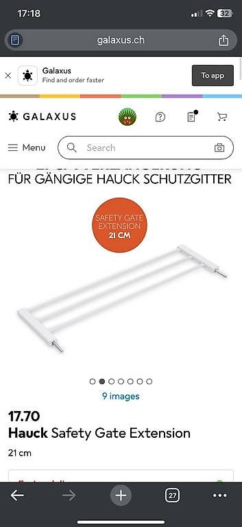 Sicherheit: Sicherheitsgitter Hauck mit Verlängerung.  – Gebraucht aus Winterthur von Samantha59 2