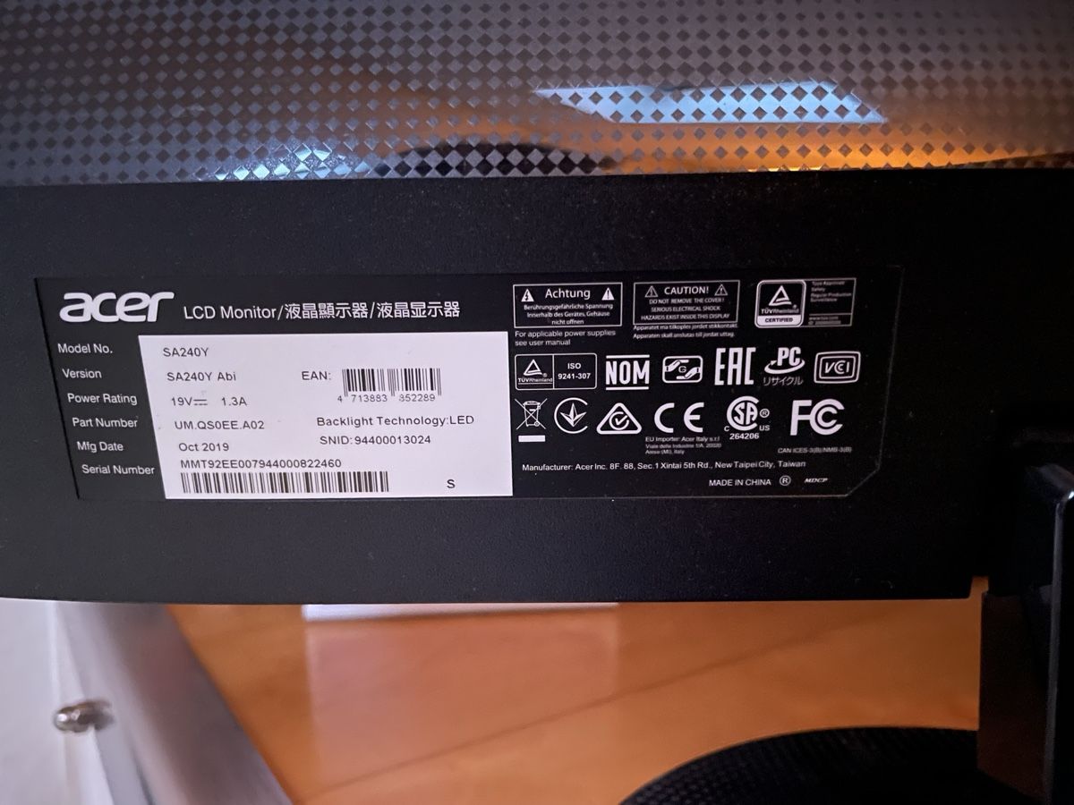 Acer Monitor: Bildschirm Acer 23,8 Zoll – Usato da Müllheim Dorf venduto da Dimitricardo 3