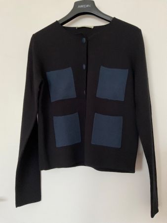 55% Seide 45% Baumwolle Jacke Gr XS schwarz Wie neu