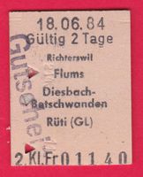 KARTON BILLETT, RICHTERSWIL - RÜTI(GL), 2.KLASSE, EINFACH