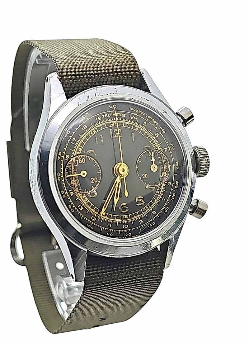 Swiss Orologi: Vintage-Chronograph "Militär-Stil" – Usato da Zug venduto da BAMBI51 5