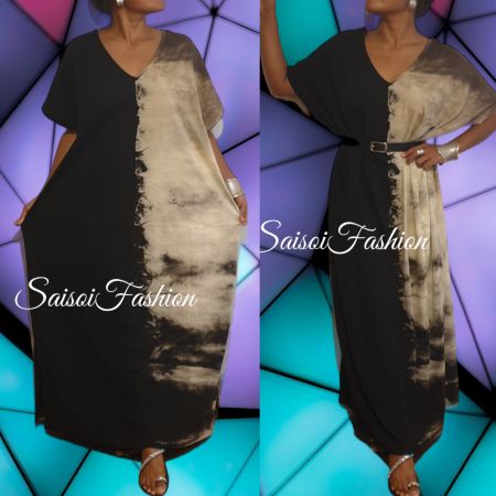 Sommer Black Batik Handmade Maxikleid,Robe100%BaumwolleS-XXL