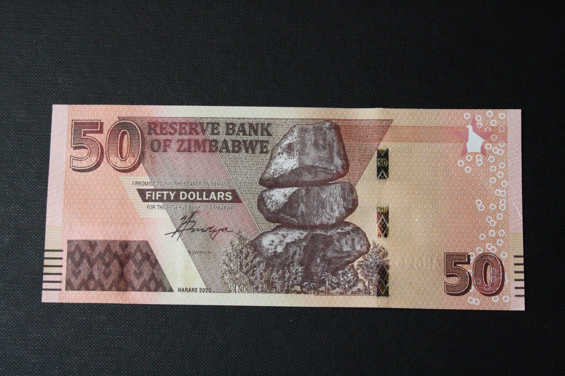 Banknoten: UNC Zimbabwe 50 dollars 2020 – Neu (gemäss Beschreibung) aus Cormondrèche von Hermes.monnaies 1