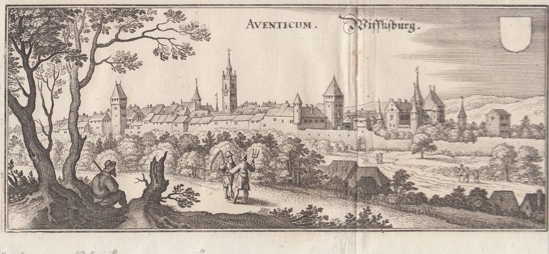 Stiche: AVENCHES, WIFFLISBURG, KUPFERSTICH 1654 – Antik aus Grüningen von Kartensammler 2