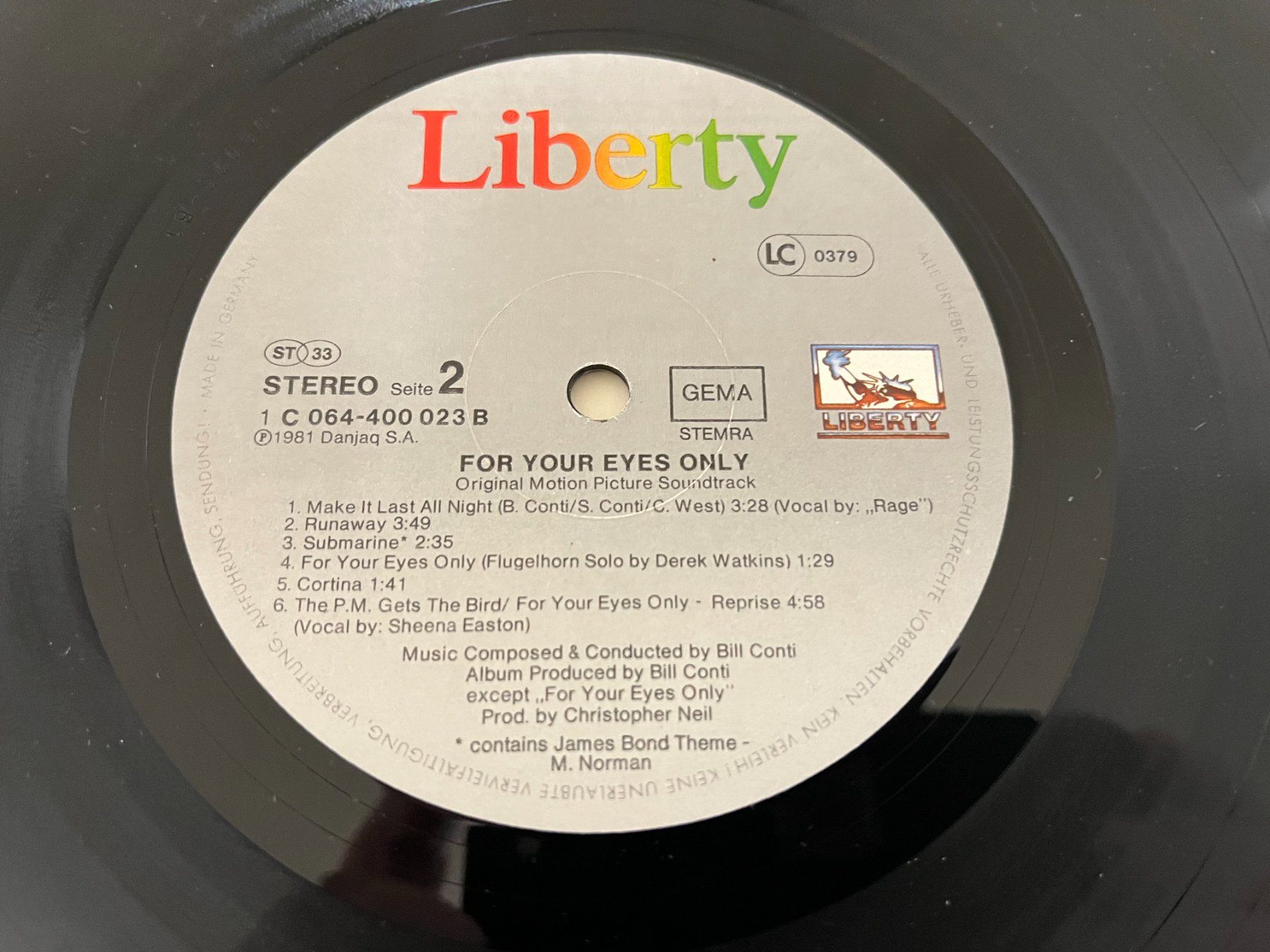 Dischi in vinile: LP James Bond for your Eyes only LP – Usato da Mumpf venduto da dadaboygugu 5