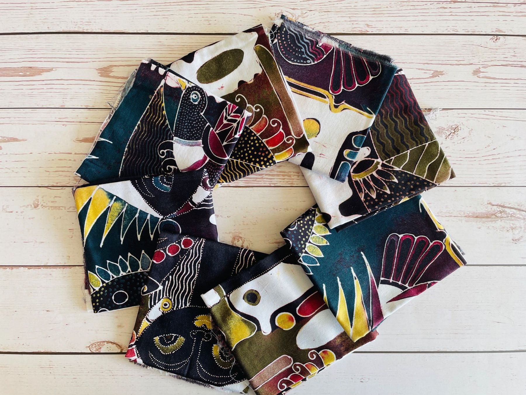 Tessuti: 2 Fat quarters/Coupons Patchwork&Couture - Batik Africa – Nuovo e nell'imballaggio originale da Gland venduto da san_xz5j