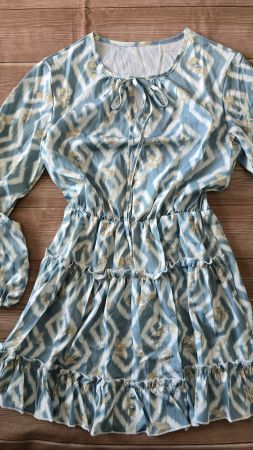 ​😍 Ikat Sommerkleid - L - Cottagecore Volant-Look