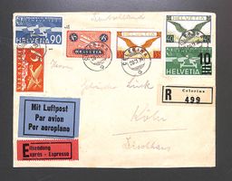 1936 Luftpost Brief FLUGPOST Buntbrief Eilsendung - CELERINA