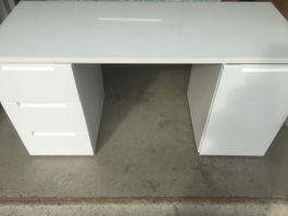 Schreibtisch weiss Glas
