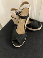 Tom Tailor Sandaletten, Keilabsatz, Gr. 36, Schwarz