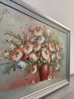 104 cmbreit x74 cm hoch Ölgemälde Blumenstrauss in Vase