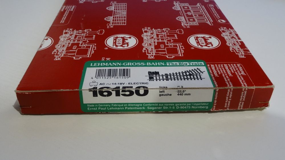 LGB 16150, Elektroweiche links, R3, 22.5°, (Neu (gemäss Beschreibung ...