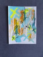 Abstraktes Bild Acryl auf Papier mit Spachteltechnik