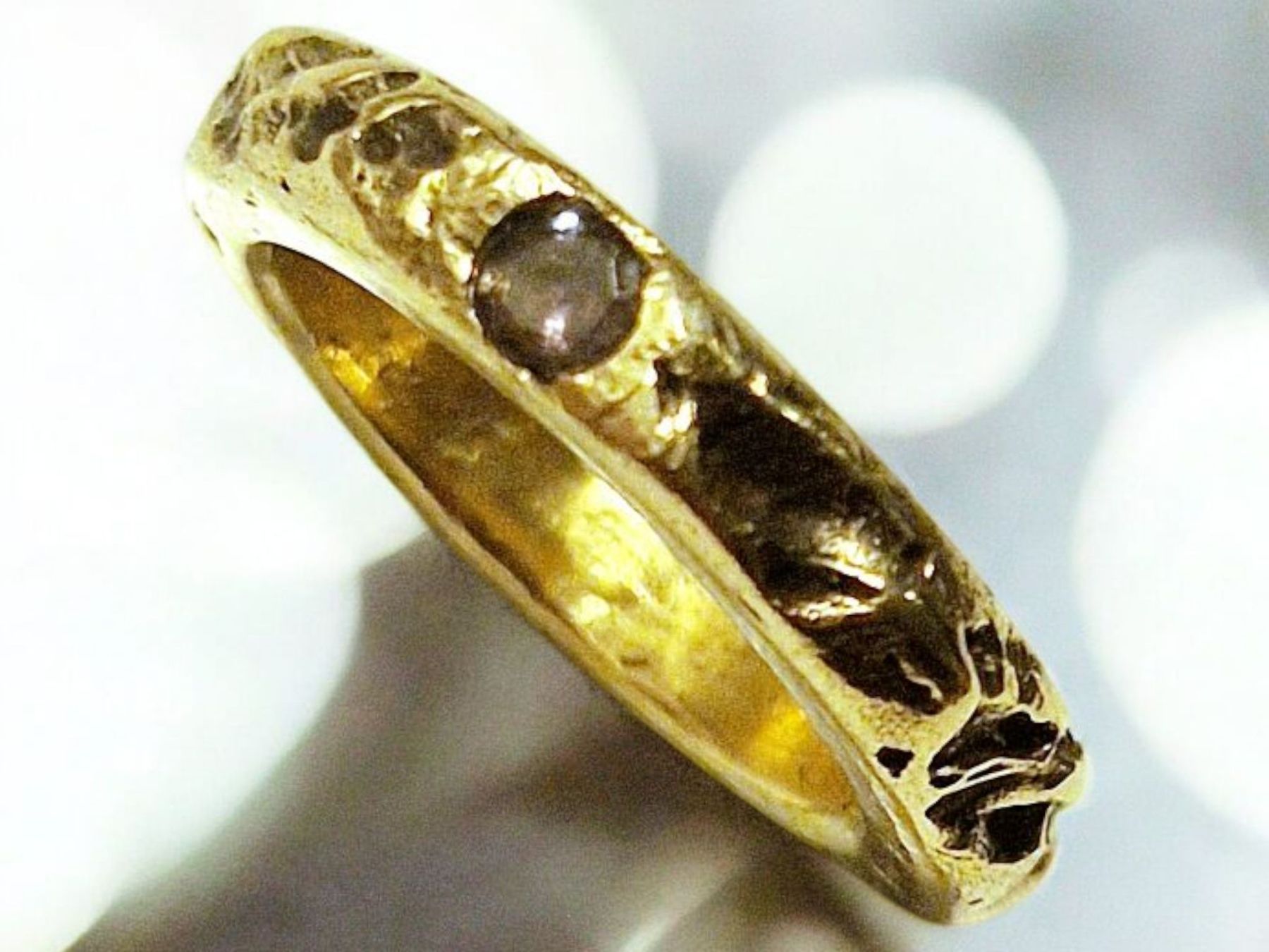 Ringe: Naturstyle-Ring,  Bronze mit Tansanit,  Grösse 49 – Neu und originalverpackt aus Aarau von Schmuckhoehle_MD 3