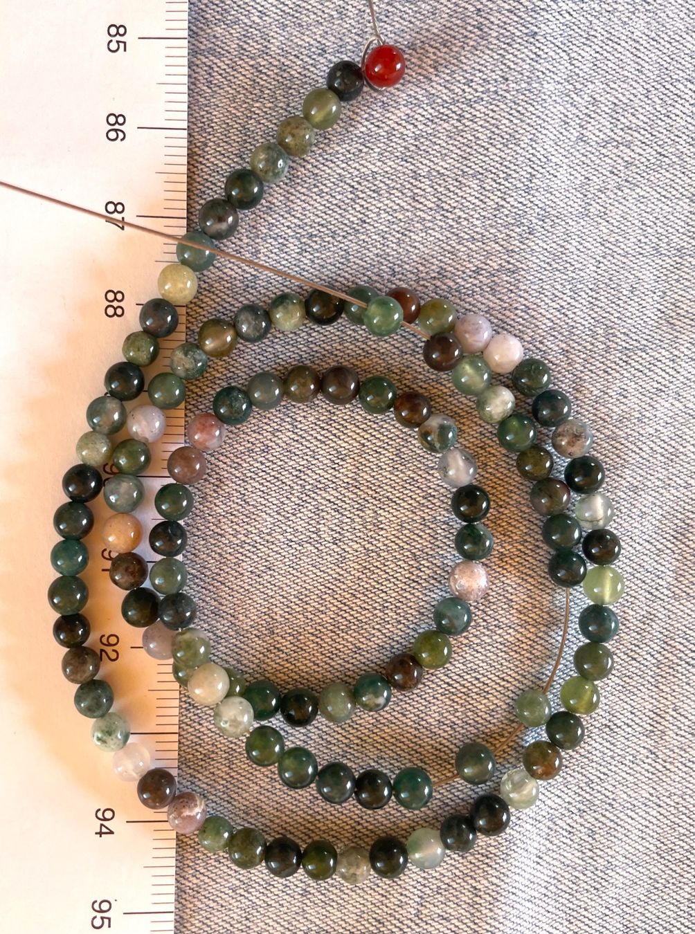 Catenine: Achat grün   4mm    extra lang  46cm    auf Flexdraht – Nuovo e nell'imballaggio originale da Leuggern venduto da gemshow 2
