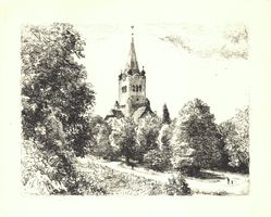Theo Glinz, Lithographie, Rorschach, evangelische Kirche