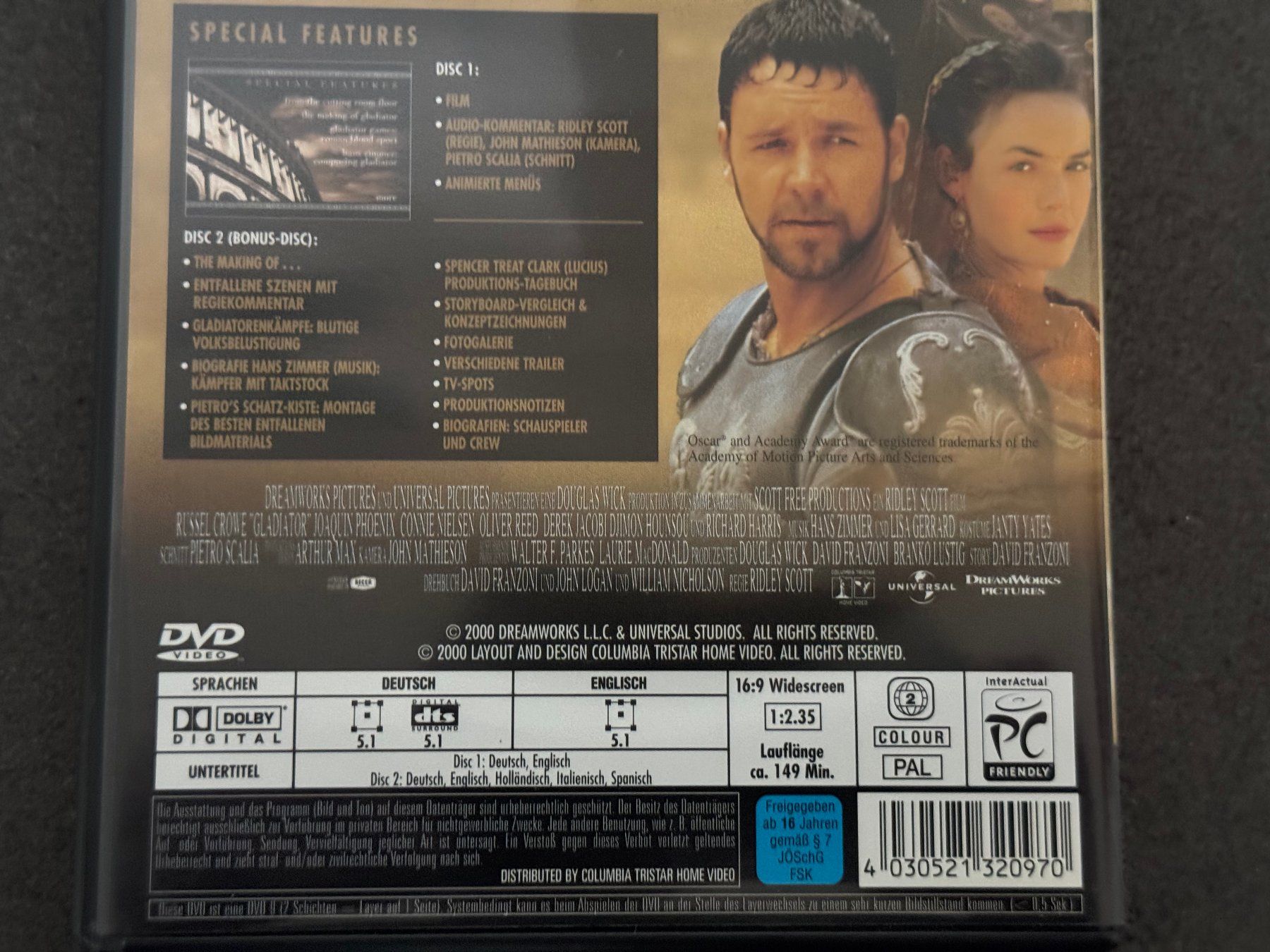 Tutti i DVDs: GLADIATOR " DVD's DE/EN Russel Crowe widescreen – Usato da Fribourg venduto da tschjoly 3