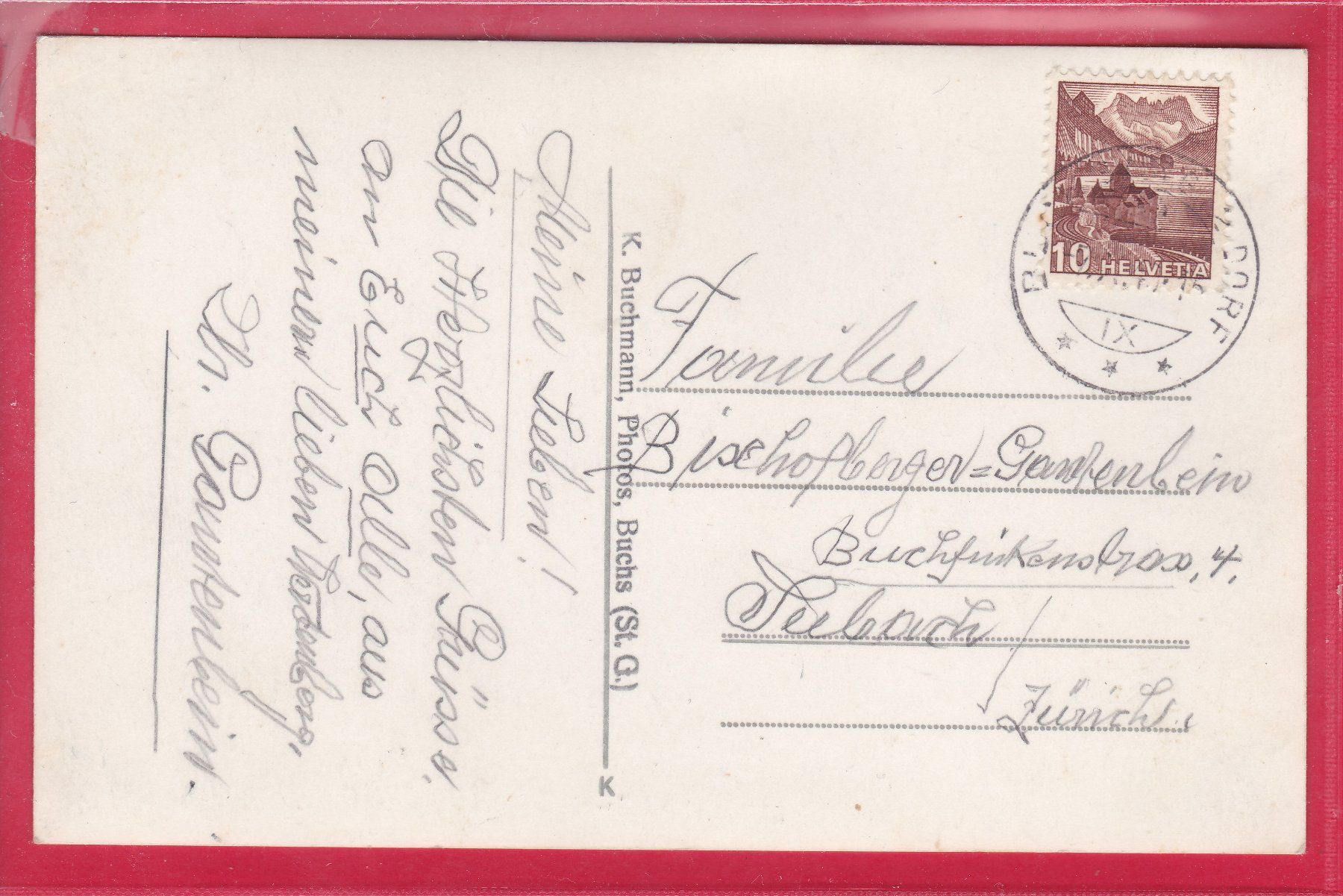 Cartoline postali: WERDENBERG (RHEINTHAL), 7.10.1948 – Usato da Oberrieden venduto da Gebirgsstelze 1