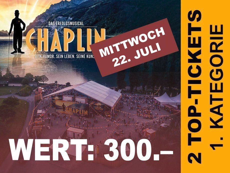 Biglietti: 2 TOP Tickets Walenseebühne 22.7. Chaplin Musical Ticket – Nuovo e nell'imballaggio originale da Bellach venduto da kgs-online